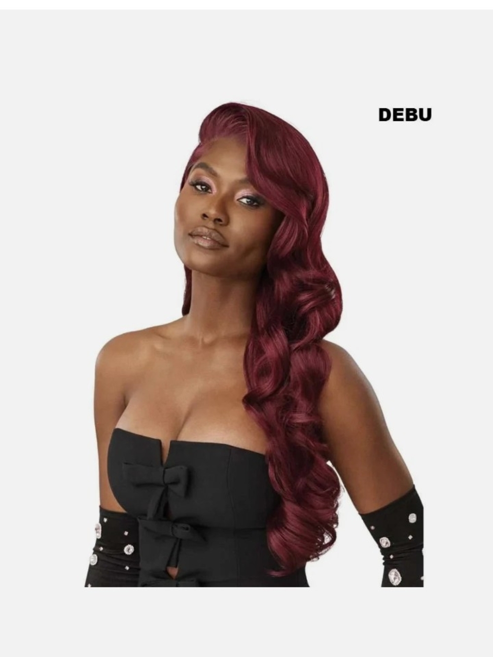 Women’s Long Wavy Synthetic Hair - Burgundy